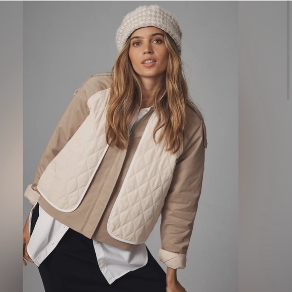 Beige houndstooth beret from Anthropologie - Picture 2 of 2